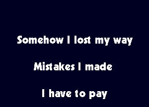 Somehowl lost my way

Mistakes I made

I have to pay