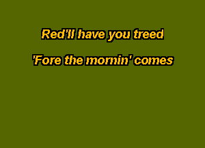 Red'u have you treed

'Fore the momin' comes