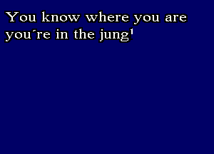 You know where you are
you're in the jung'