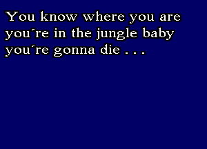 You know where you are
you're in the jungle baby
youTe gonna die . . .