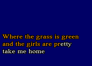 XVhere the grass is green
and the girls are pretty
take me home