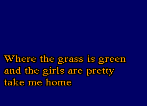 XVhere the grass is green
and the girls are pretty
take me home