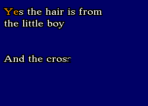 Yes the hair is from
the little boy

And the crosr