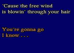 CauSe the free wind
is blowin' through your hair

You're gonna go
I know . . .