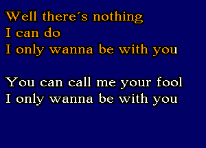 Well thereIs nothing
I can do

I only wanna be with you

You can call me your fool
I only wanna be with you