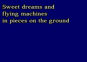 Sweet dreams and
flying machines
in pieces on the ground