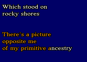 TWhich stood on
rocky shores

There's a picture
opposite me
of my primitive ancestry