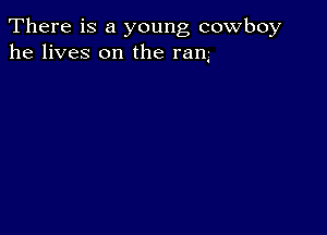 There is a young cowboy
he lives on the rang