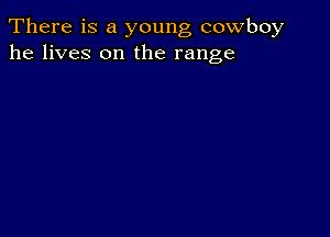 There is a young cowboy
he lives on the range