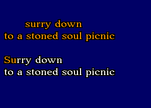 surry down
to a stoned soul picnic

Surry down
to a stoned soul picnic