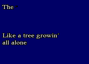 Like a tree growin'
all alone