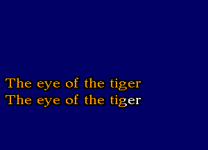 The eye of the tiger
The eye of the tiger