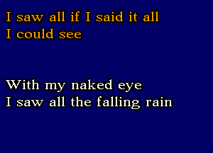 I saw all if I said it all
I could see

XVith my naked eye
I saw all the falling rain