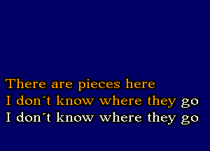 There are pieces here
I don't know where they go
I don't know where they go