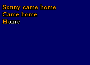 Sunny came home
Came home
Home