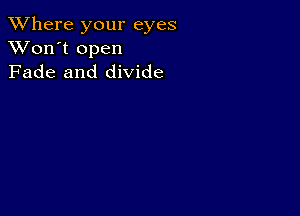 XVhere your eyes
XVon't open
Fade and divide