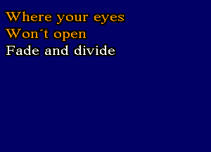 XVhere your eyes
XVon't open
Fade and divide