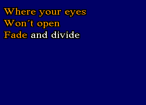 XVhere your eyes
XVon't open
Fade and divide