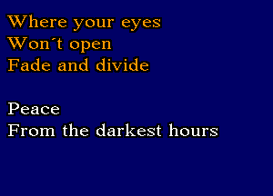 XVhere your eyes
XVon't open
Fade and divide

Peace
From the darkest hours