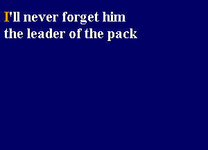 I'll never forget him
the leader of the pack