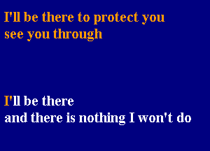 I'll be there to protect you
see you through

I'll be there
and there is nothing I won't do