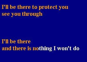 I'll be there to protect you
see you through

I'll be there
and there is nothing I won't do