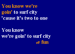 You knour we're
goin' to surf city
'cause it's two to one

You know
we're goin' to surf city
1e fun