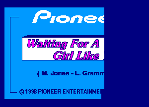 ( M. Jones -L. Gram

G1333 PIONEER ENTE BTAIHME