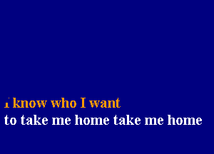 1' know who I want
to take me home take me home