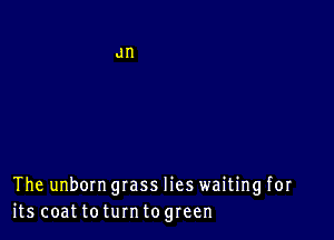 The unborn grass lies waiting for
its coat toturntogreen