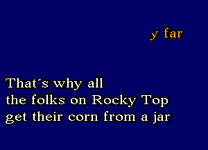 That's why all
the folks on Rocky Top
get their corn from a jar