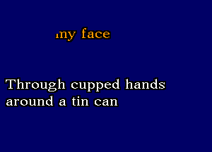 my face

Through cupped hands
around a tin can