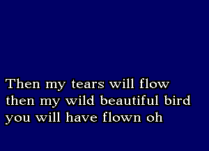 Then my tears will flow
then my wild beautiful bird
you will have flown oh