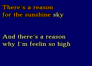 There's a reason
for the sunshine sky

And there's a reason
why I'm feelin so high