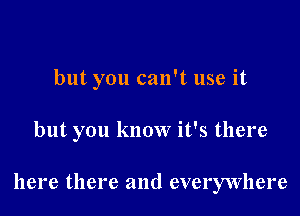 but you can't use it

but you know it's there

here there and everywhere