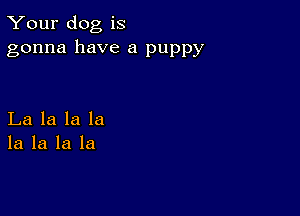 Your dog is
gonna have a puppy

La la la la
la la la la