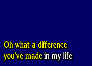 Oh what a difference
youNe made in my life