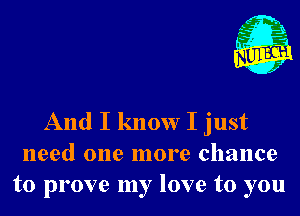 And I know I just
need one more chance

to prove my love to you