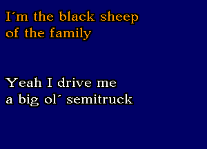 I'm the black sheep
of the family

Yeah I drive me
a big ol' semitruck