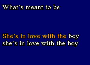 TWhat's meant to be

She's in love with the boy
she's in love with the boy