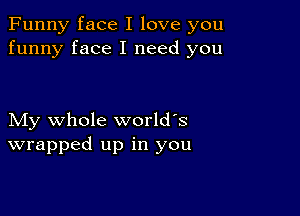 Funny face I love you
funny face I need you

My whole world's
wrapped up in you