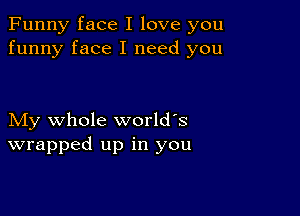 Funny face I love you
funny face I need you

My whole world's
wrapped up in you