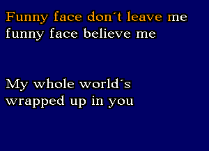 Funny face don't leave me
funny face believe me

My whole world's
wrapped up in you