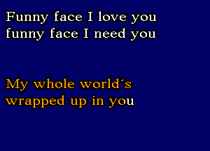 Funny face I love you
funny face I need you

My whole world's
wrapped up in you