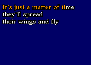 It's just a matter of time
they'll spread
their wings and fly