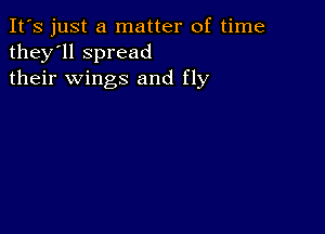 It's just a matter of time
they'll spread
their wings and fly