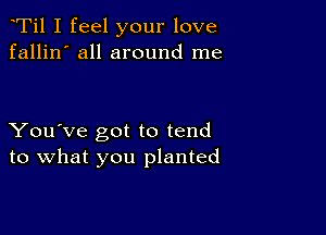 Ti1 I feel your love
fallin' all around me

You've got to tend
to what you planted