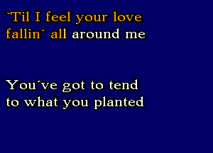 Ti1 I feel your love
fallin' all around me

You've got to tend
to what you planted