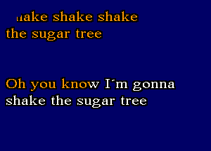 uake shake shake
the sugar tree

Oh you know I'm gonna
shake the sugar tree