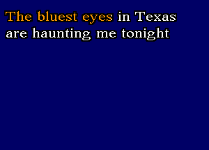 The bluest eyes in Texas
are haunting me tonight